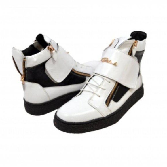 British Walkers Empire Men's Crepe Sole High Tops Black White